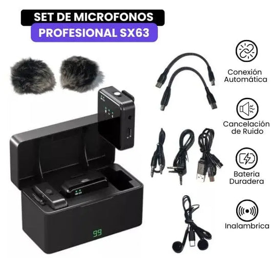 Micrófonos 🎙️ Inalámbrico PRO 3 en 1 SX63