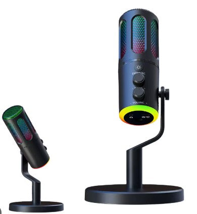 Microfono Pro RGB + Base Soporte
